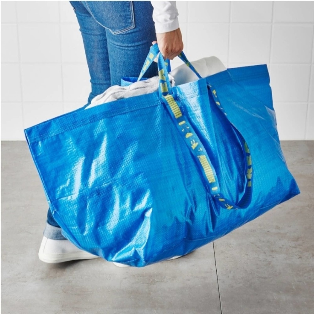 IKEA FRAKTA Five (5) Large Blue Shopping Laundry Storage Reusable Bag Tote - Picture 9 of 14